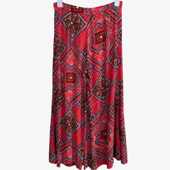 Anthropologie Skirted Wide Leg Pants Red 2 EUC - Picture 8 of 15